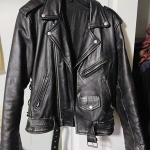 Black Leather Biker Jacket